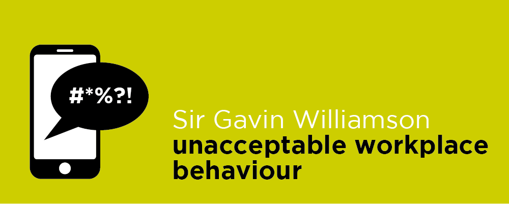 Sir Gavin Williamson - unacceptable workplace behaviour 