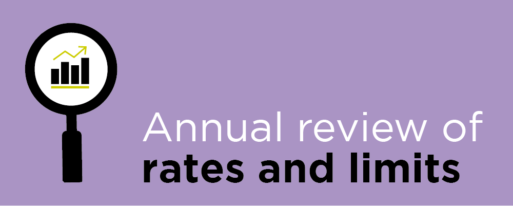 Annual review of rates and limits 2023