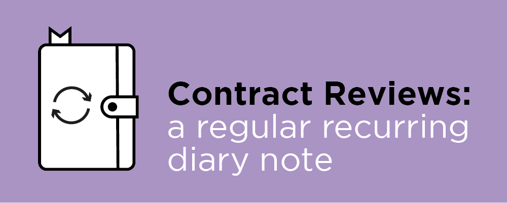 Contract Reviews: a regular recurring diary note