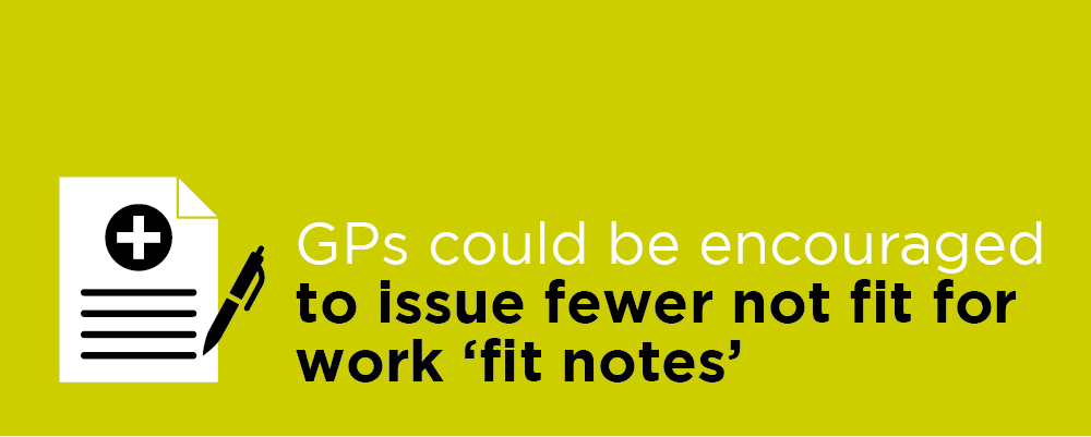 GPs could be encouraged to issue fewer not fit for work fit notes