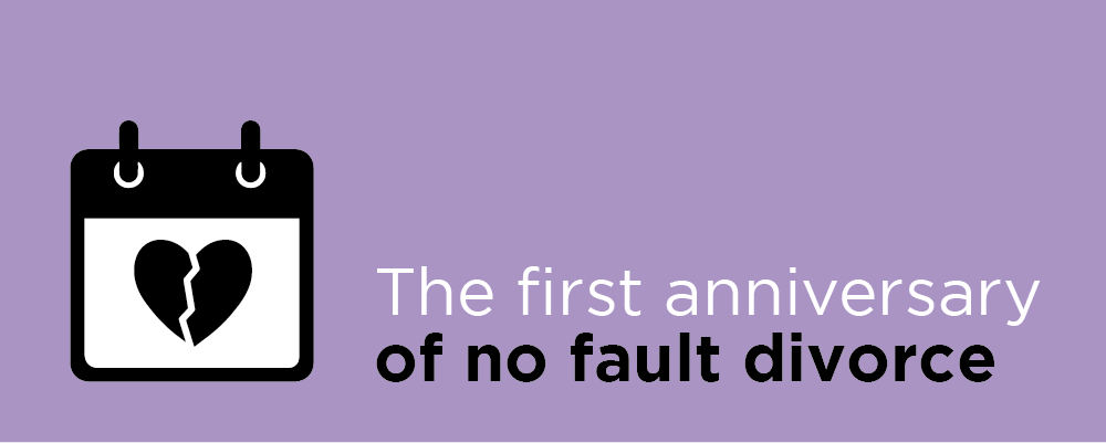 The first anniversary of no fault divorce