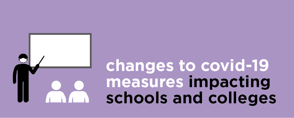 Changes to Covid-19 measures impacting schools and colleges